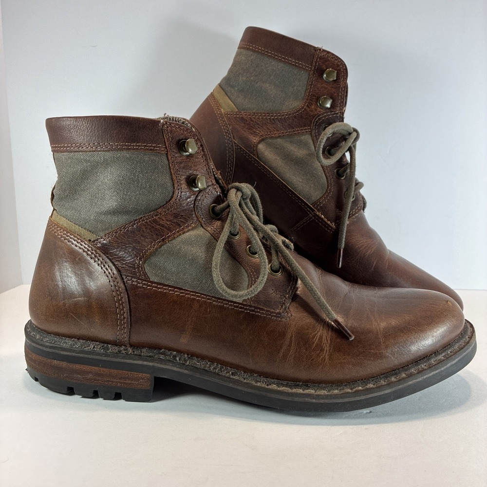 Men's 9.5 Boots Crevo Chestnut Brown Leather Boots Reginald 200 GUC Shearling